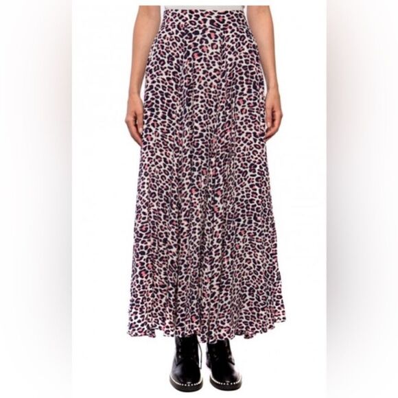Zadig & Voltaire Joyo print Leo Flared Skirt animal print. Medium NWT - Picture 2 of 7